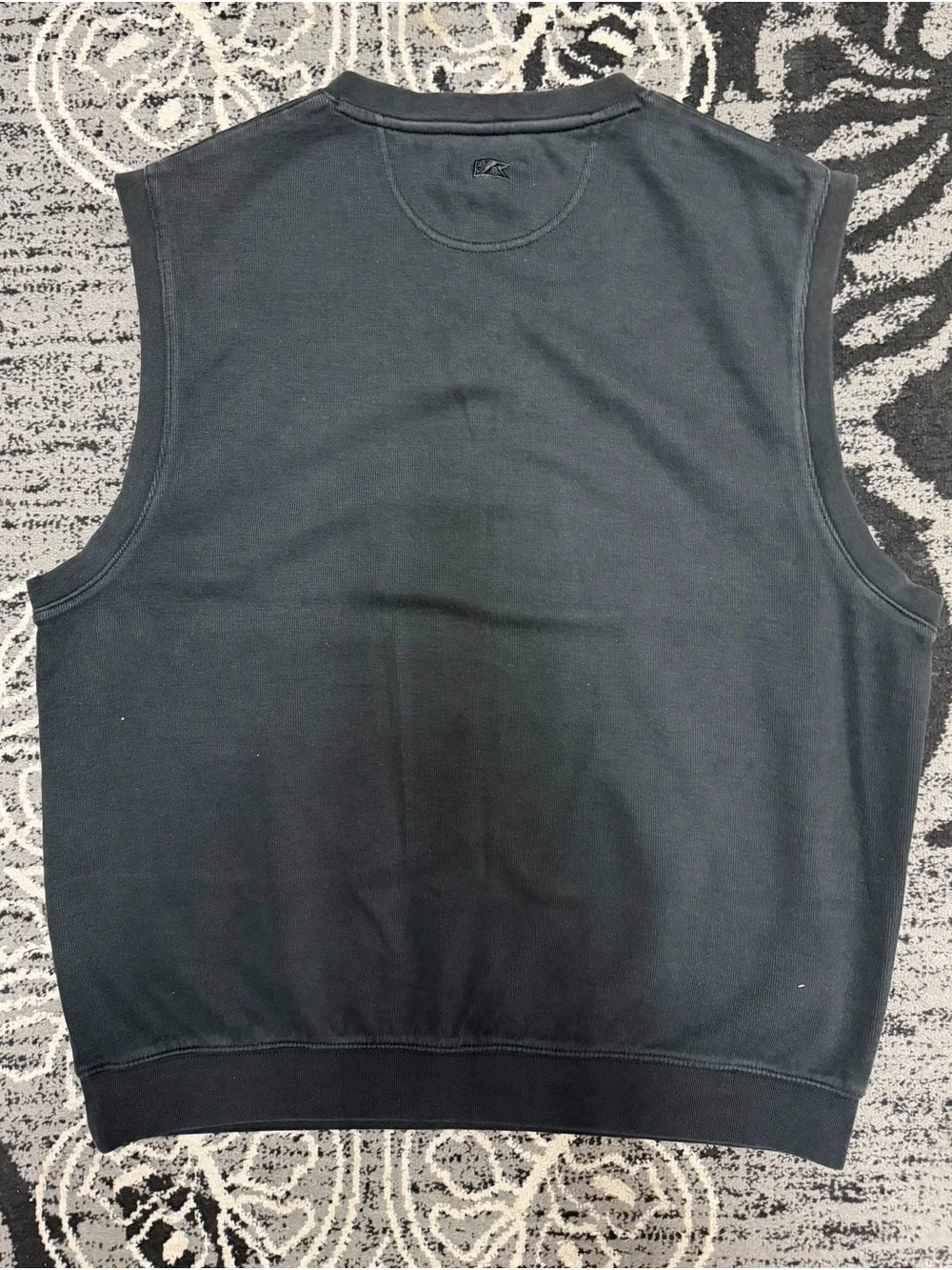 Cutter & Buck Black Sleeveless V-Neck Sweater Vest with Red Alabama A Embroidery